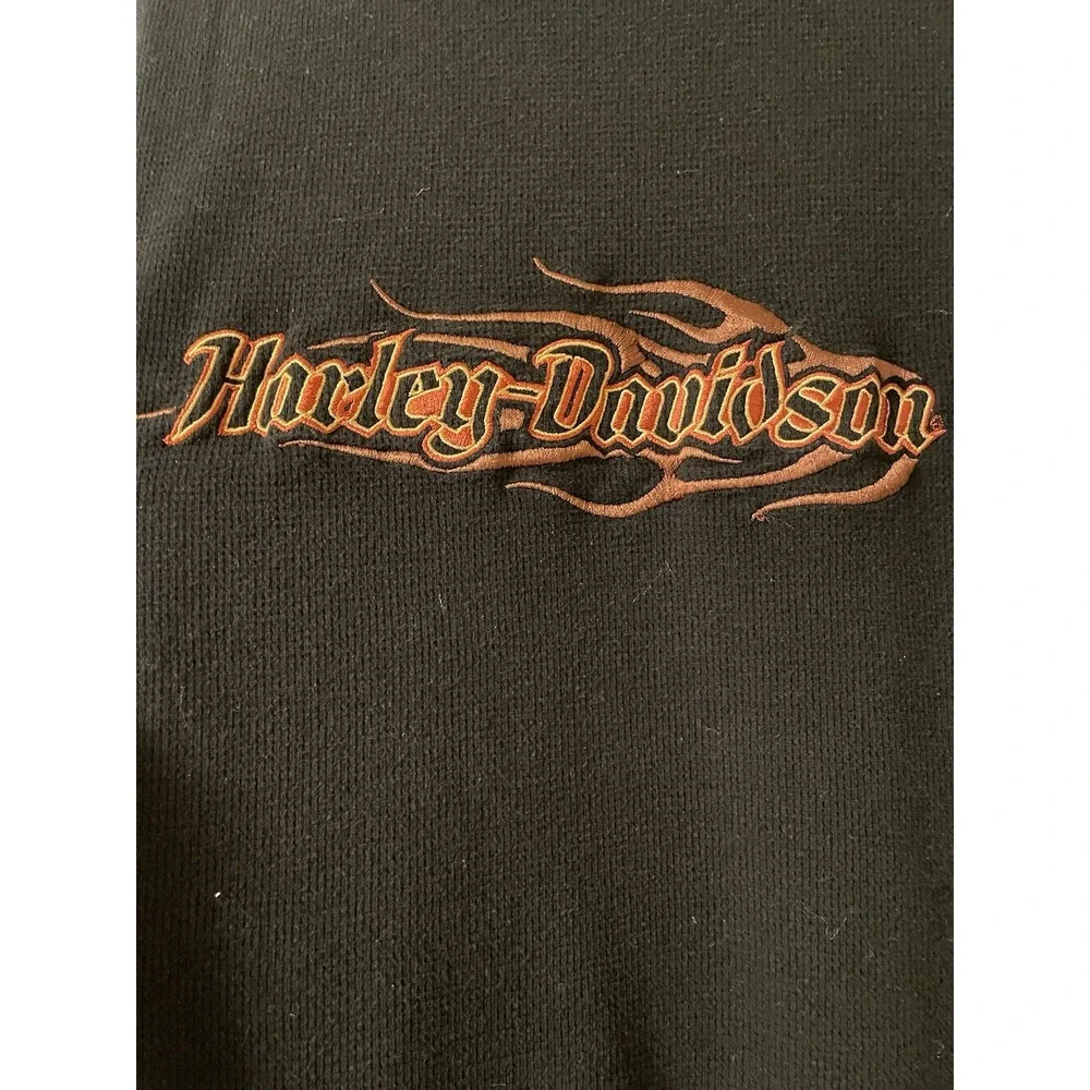 Carolina Harley-Davidson Waffle Knit Shirt Black With Embroidered Sleeveless 2XL - Picture 3 of 9